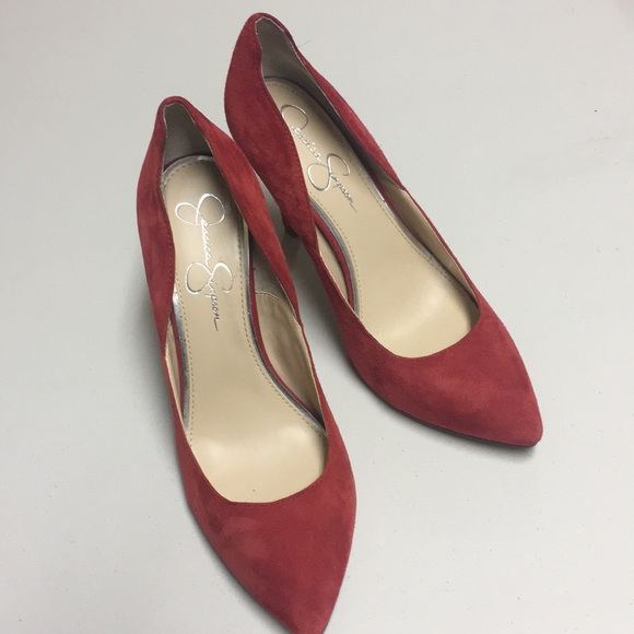 Red JS Suade heels - Picture 4 of 4